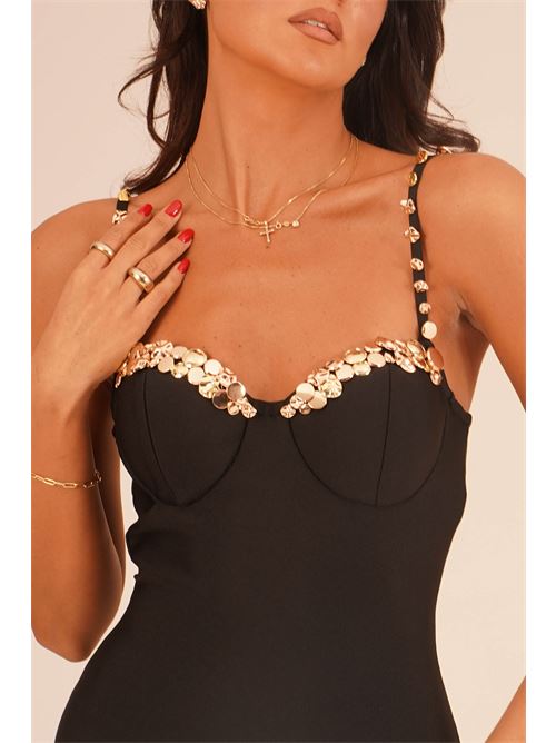 Abito in guaina elastica twins fantasy | T5038BLACK